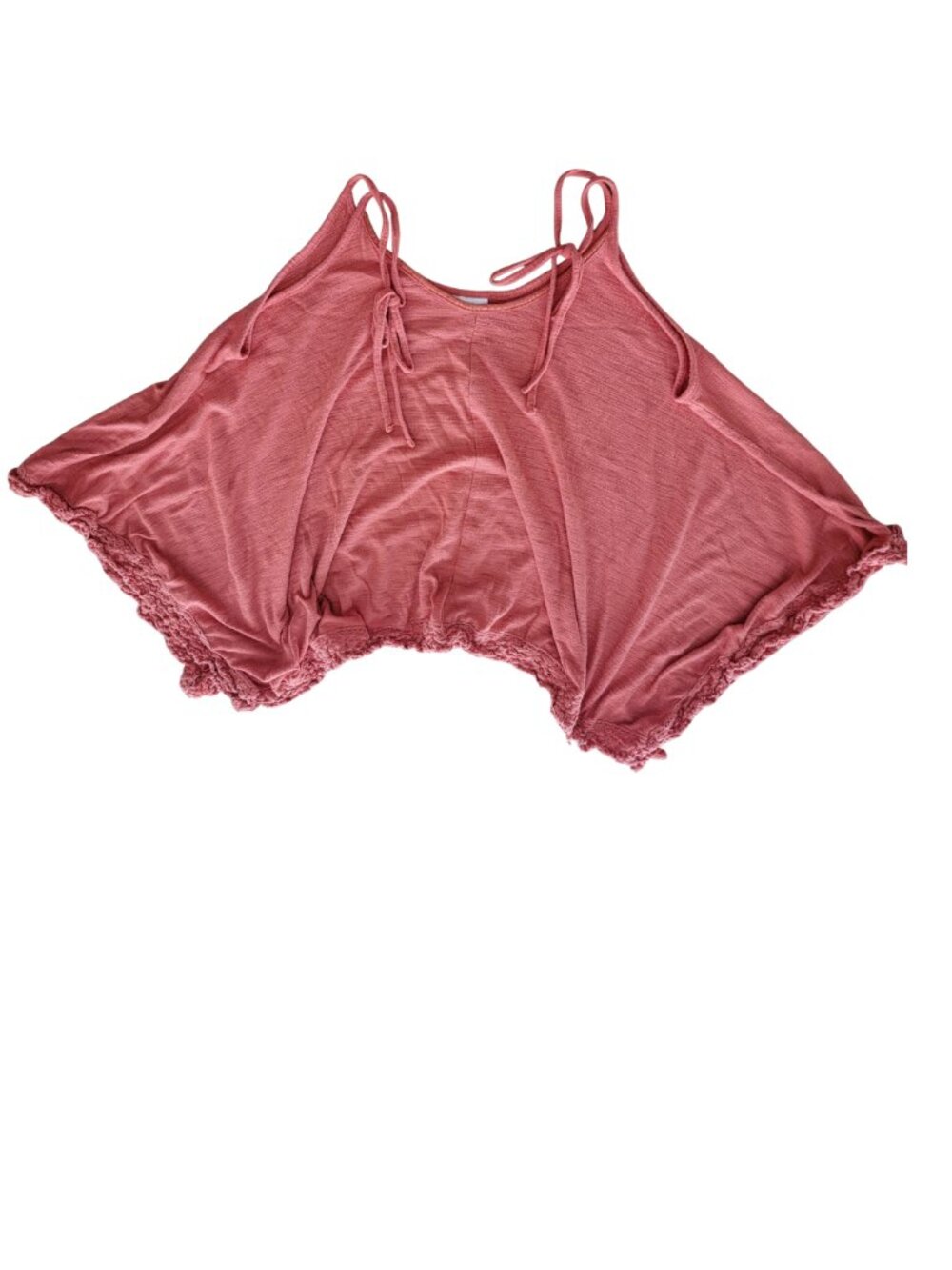 Lauren Conrad Baja Bazaar Sleeveless Baby Doll Crop Top Paprika Red